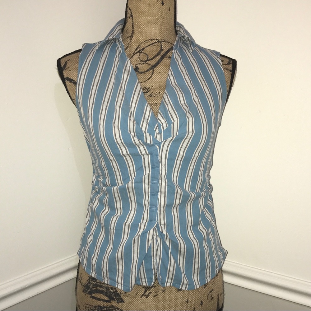 Express | Blue and white striped top | Size small